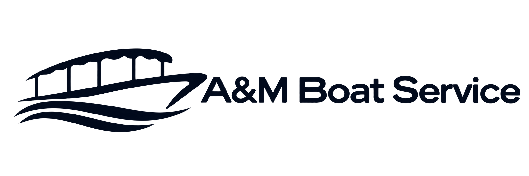 A&M Boat Service — boat and waves logo